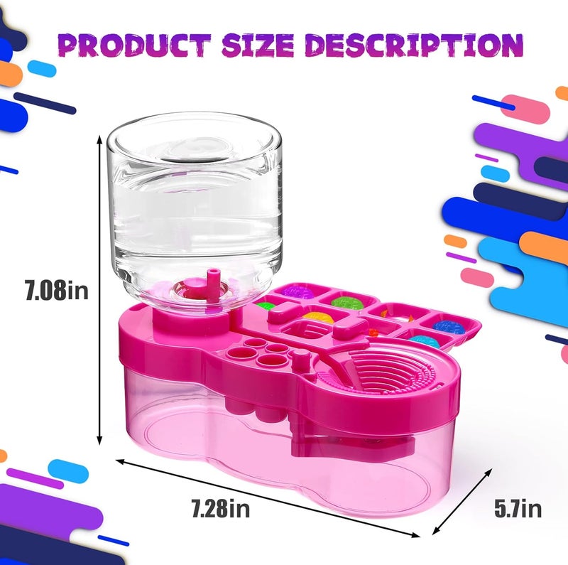 ACGASK 3-in-1 Paint Brush Cleaner Cup – Water Recycling Rinser with Holder & Palette | Multifunctional Acrylic Paint Water Cup for Kids & Artists | Art Supplies for Painting Station，Purple-red - Image 2